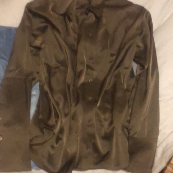 Good American button down shirt. Brown 1/2 - Picture 5 of 6